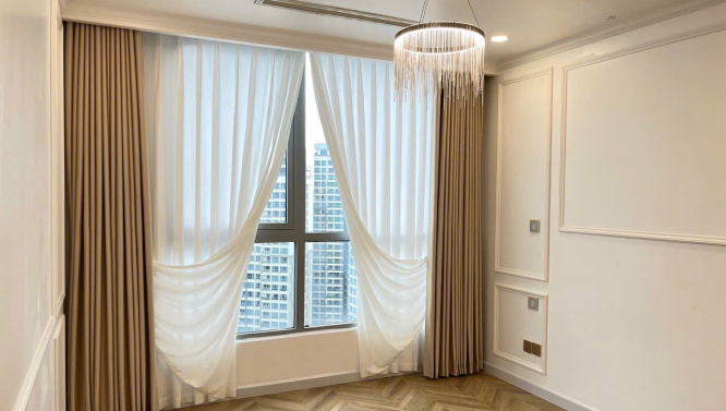 Lắp đặt rèm vải linen 2 lớp tại Quận 7