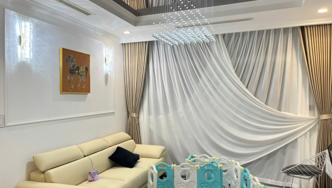 Rèm 2 lớp căn hộ chung cư landmark 1