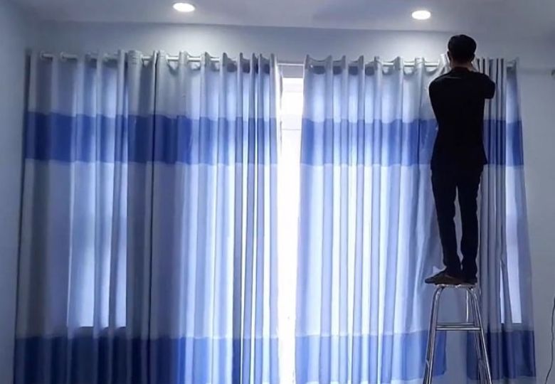 Lắp đặt rèm vải 2 lớp