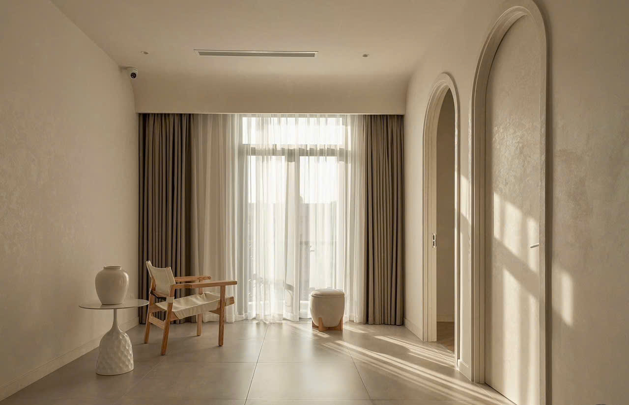 Lắp đặt rèm cửa vải linen khu đô thị Sala