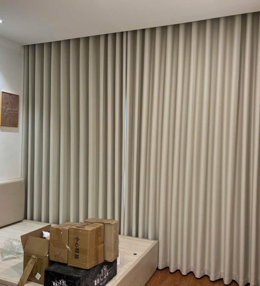 Rèm vải 1 lớp trơn một màu hiện đại