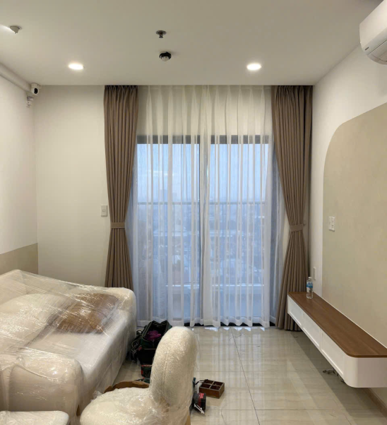 Rèm vải 2 lớp kết hợp yếm rèm (valance) sang trọng