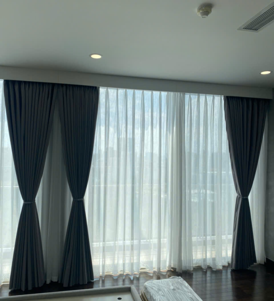 Rèm Cửa 2 Lớp Màu Ghi - Rèm Cửa Giá Tốt Tại HCM